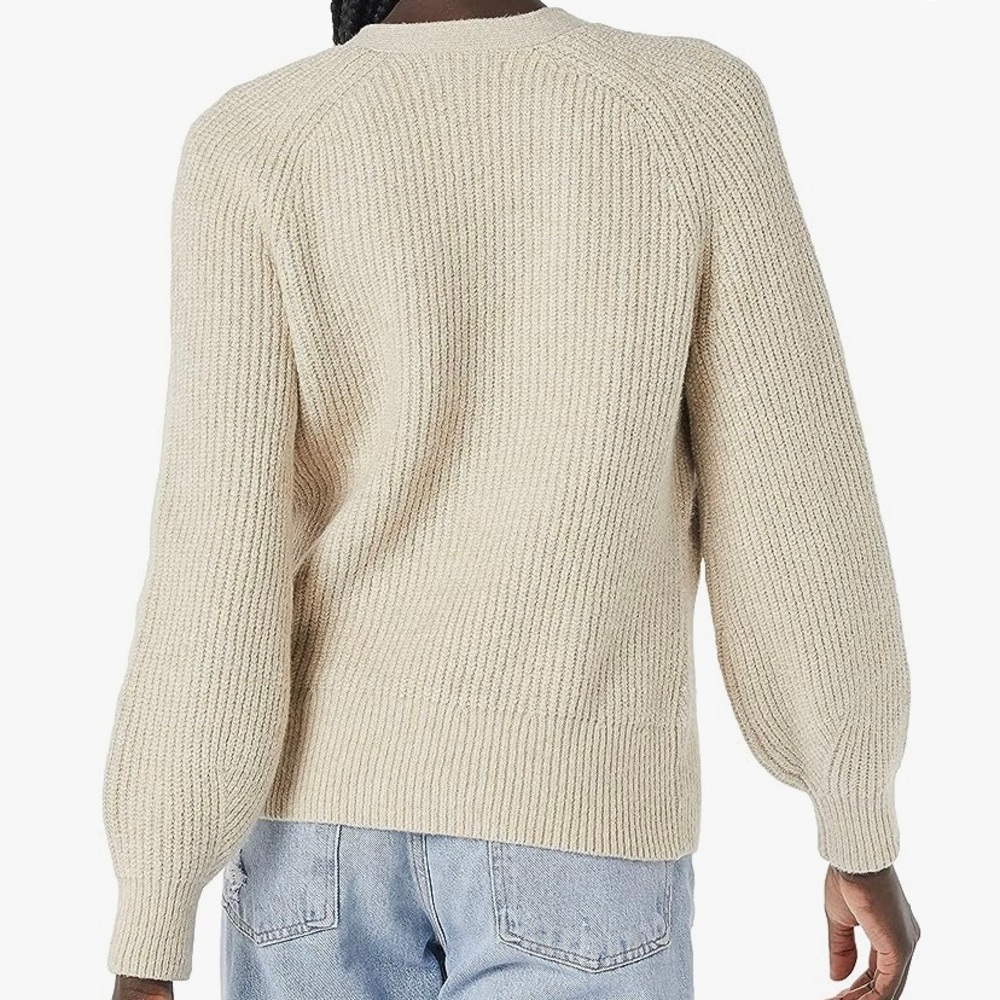 Amazon Essentials Beige Soft Ribbed Cardigan Swea… - image 2